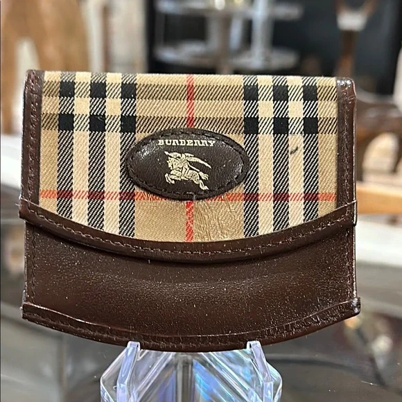 Authentic Vintage Burberry Coin Case Nova Check Shadow Horse Purse, VGUC - Picture 8 of 16